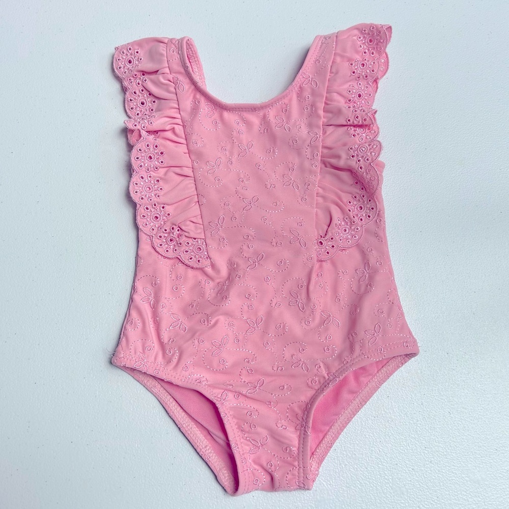 Little Me Pink Baby Girl Swimsuit Pool Summer Beach Outfit | Size: 12 Months